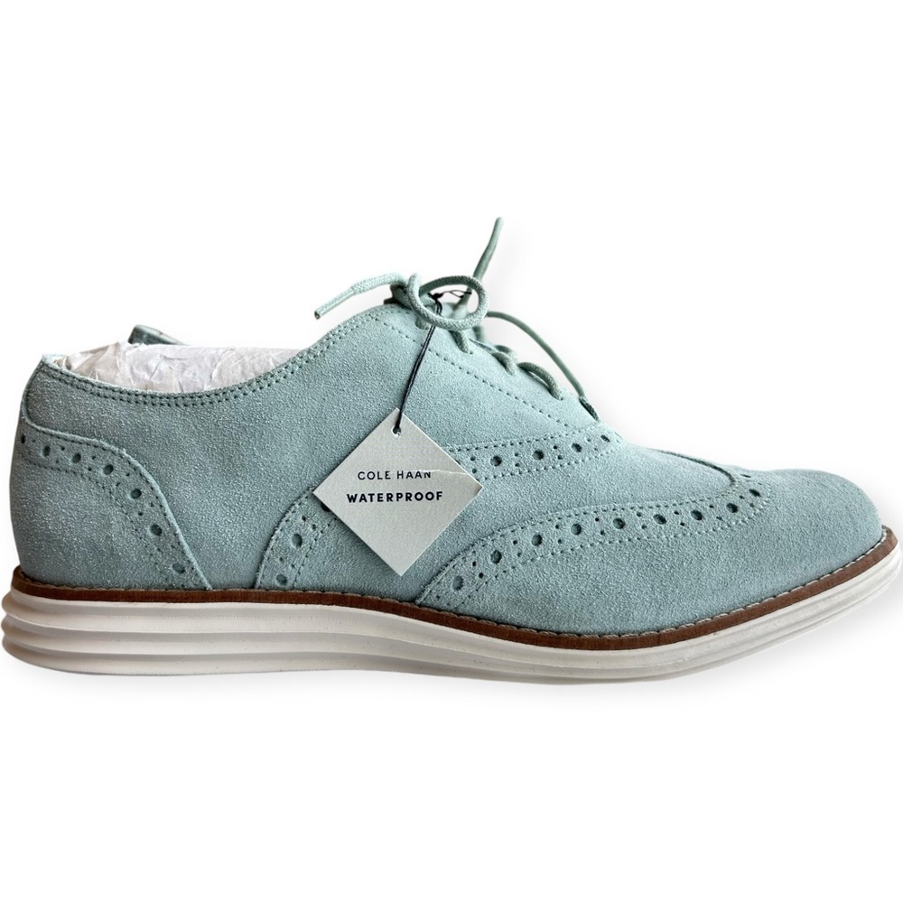 Cole Haan Women's Light Blue Suede Wingtip Sneakers